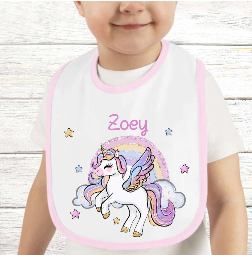 Baby Lätzchen Personalisiert Einhorn Mit Name Mädchen Sabberlatz Latz Geschenk Geburt Taufe von Etsy - Geschenkelaedchen