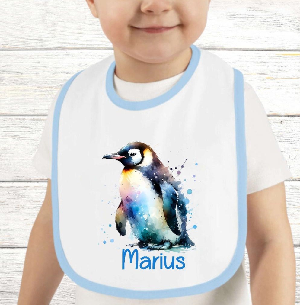 Baby Lätzchen Personalisiert Pinguin Mit Name Junge Sabberlatz Latz Geschenk Geburt Taufe von Etsy - Geschenkelaedchen