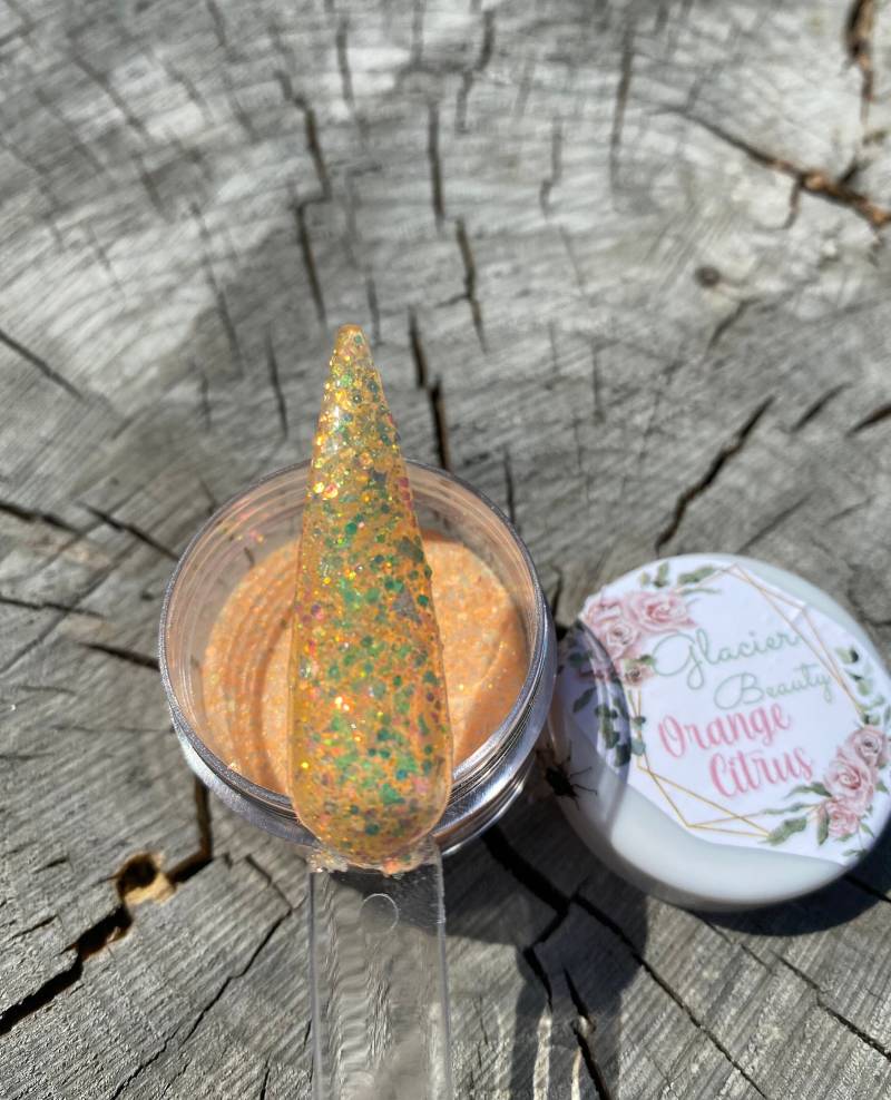 Orange Citrus Dip Powder/Dip Nagel/Acrylnagel/Mani/Nagel von Etsy - GlacierBeautyNail