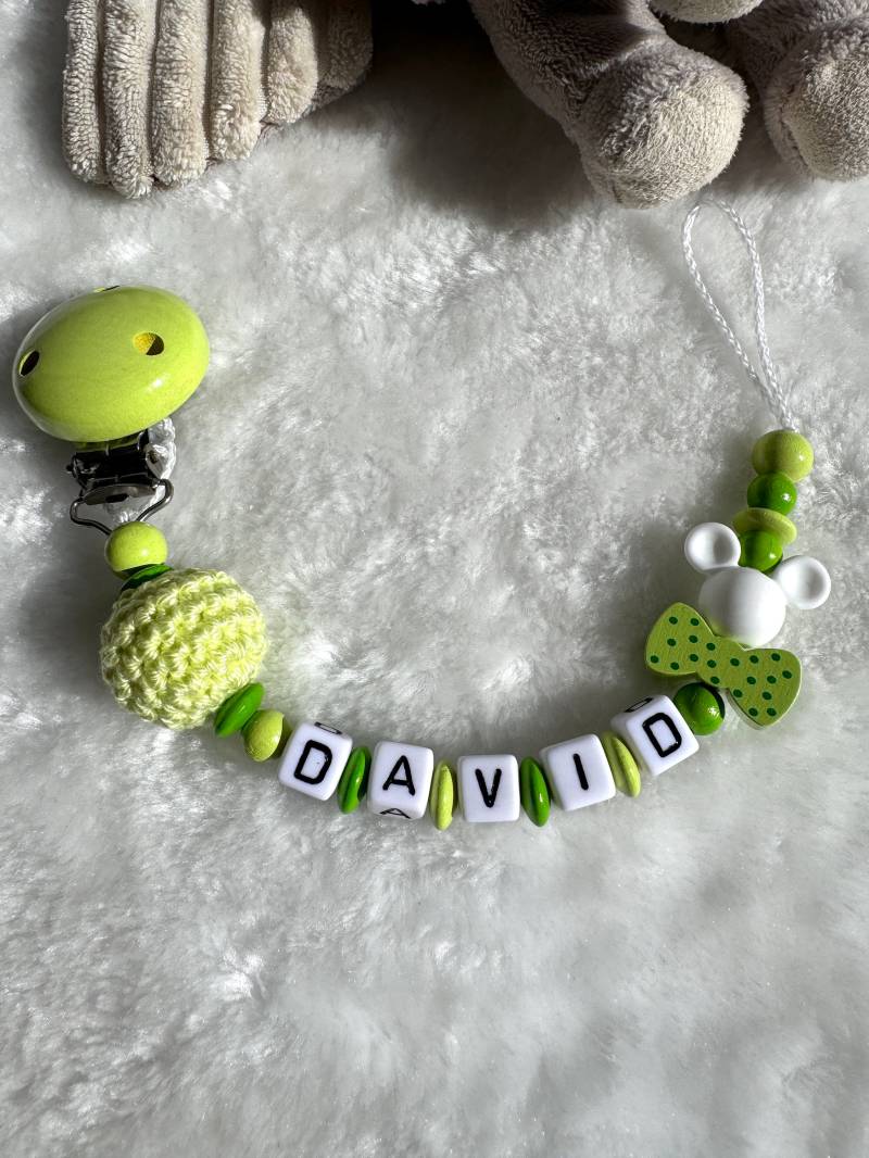 Schnullerkette Mit Namen - Limetten Hell Grün Geschenkidee Babyparty- Personalisiert Maus von Etsy - GlamAccessoires