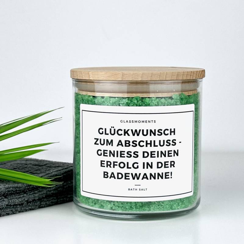 Badesalz Behälter Mit Spruch | Glas, Holzdeckel Geschenk Abschluss Studium Abitur Ausbildung Bachelor Freundin Freund Sohn Tochter Deko von Etsy - GlassMomentsDE