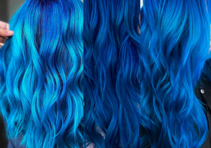 Langes Dunkelblaues Haar, Real Blue Clip in Haarverlängerung, After Midnight, Moon, Haarteil, Gerade, Gewellt, Cosplay, Highlights, Schick von Etsy - Gleaise