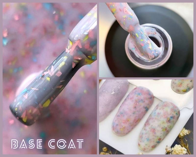 Nailapex Potal Base Cover Milk Pink Multi-Color Konfetti Flakes Camouflage Coat Nail Art 15 Ml von Etsy - Glifada