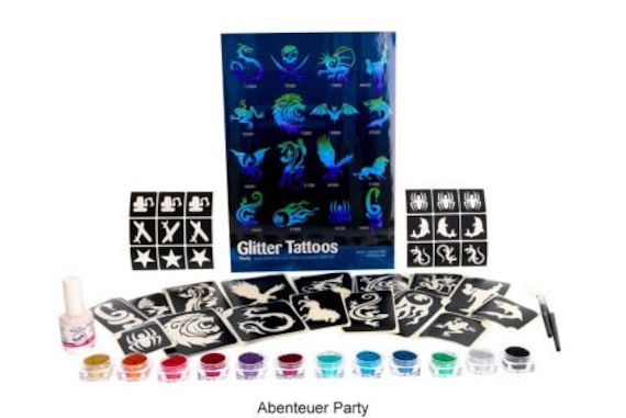 Abenteuer Party, Glitzertattoo Set von Etsy - Glitzertattoos