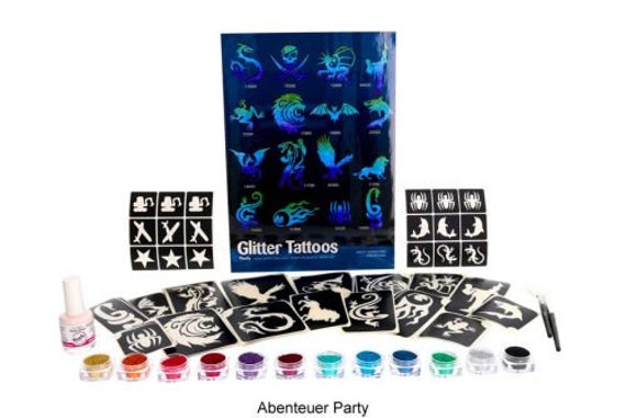 Abenteuer Party, Glitzertattoo Set von Etsy - Glitzertattoos