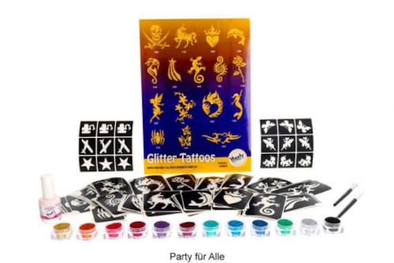 Glitzertattoo Set, Party Time von Etsy - Glitzertattoos