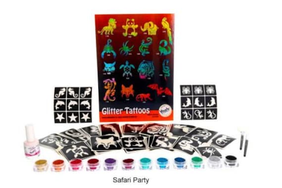 Glitzertattoo Set - Safari Party von Etsy - Glitzertattoos