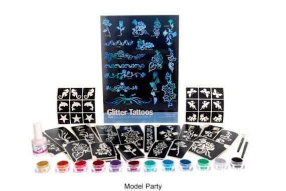 Model Party, Glitzertattoo Set von Etsy - Glitzertattoos