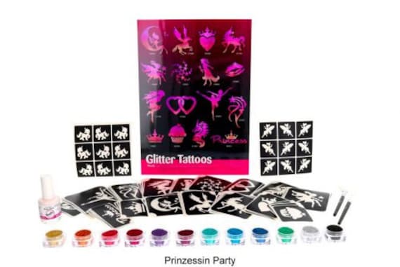 Prinzessin Party, Glitzertattoo Set von Etsy - Glitzertattoos