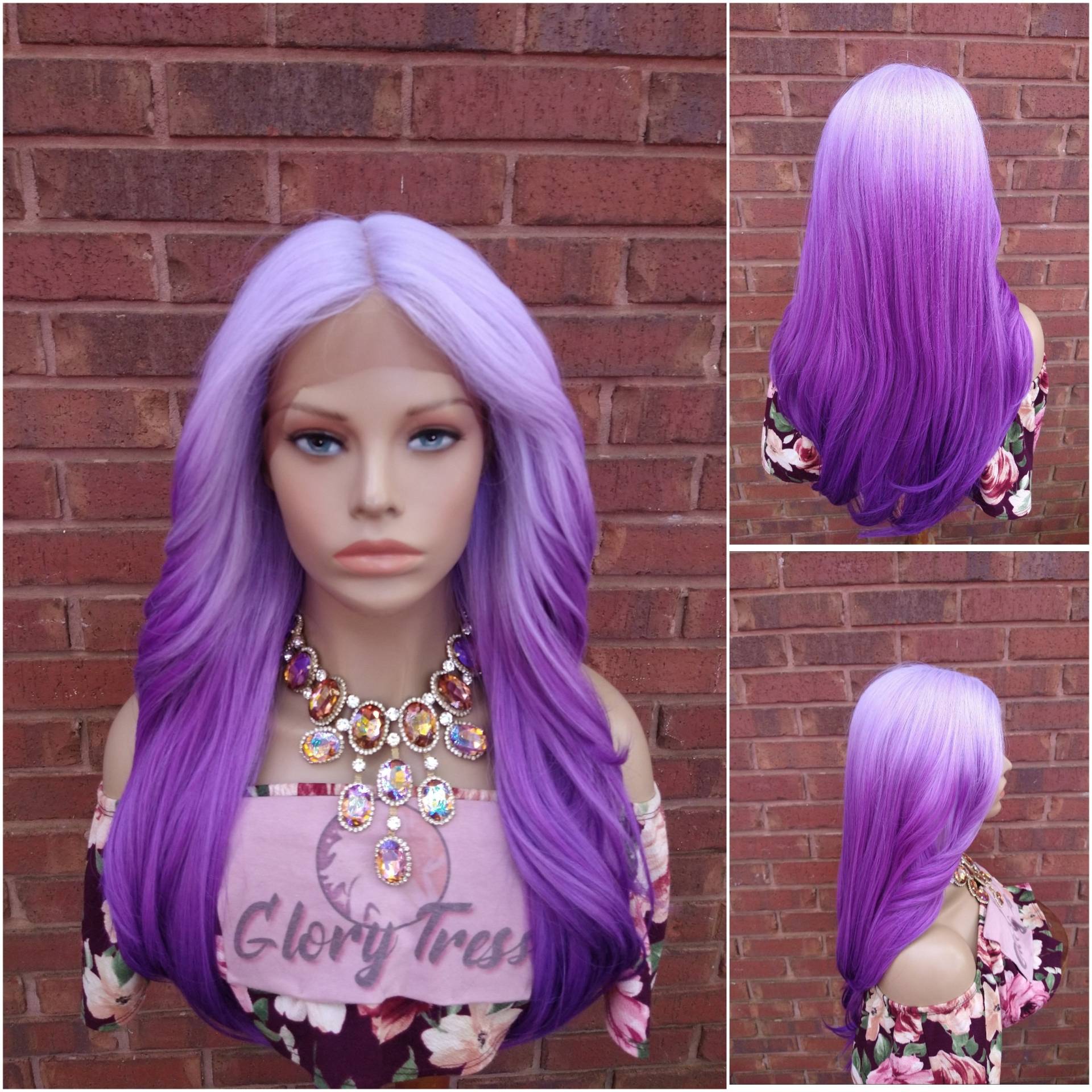 Gerade Lace Front Perücke, Ombre Lila Glory Tress Perücken, Yaki Textur, Afroamerikaner Perücke // Royalty Gerade Lace Front Perücke, Ombre Lila Glory Tress Perücken, Yaki Textur, Afroamerikaner Perücke // Royalty von Etsy - GloryTress