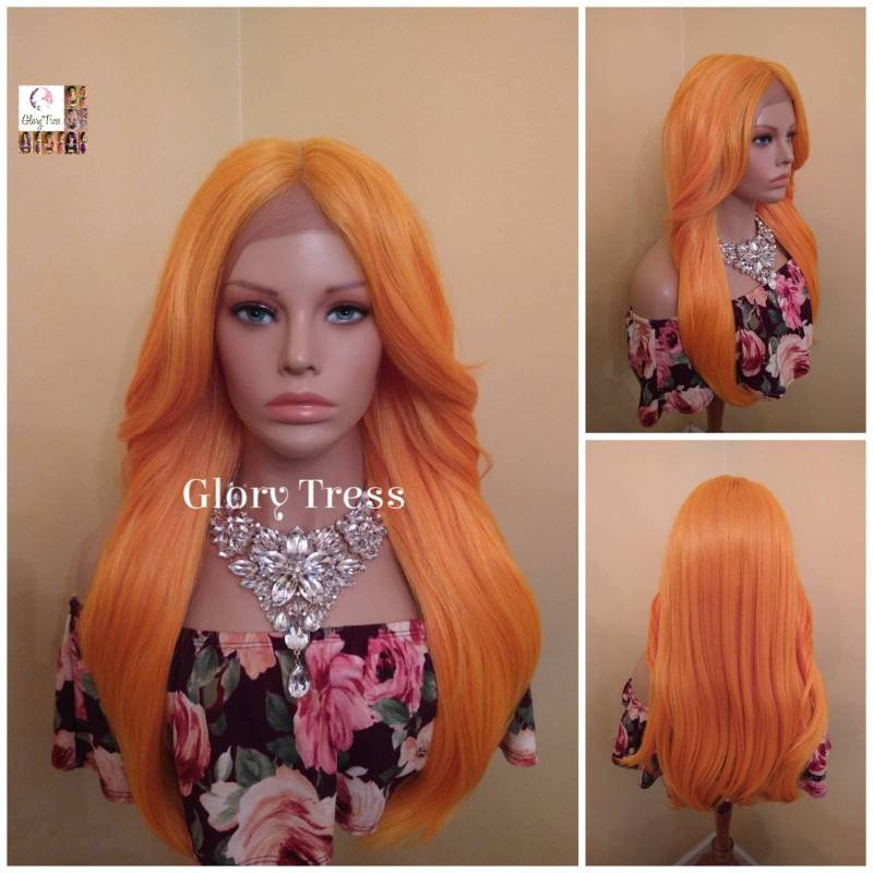 Lace Front Perücke, Orange Locker Lockig, Yaki Textur, Glory Tress Im Verkauf // Gladness von Etsy - GloryTress