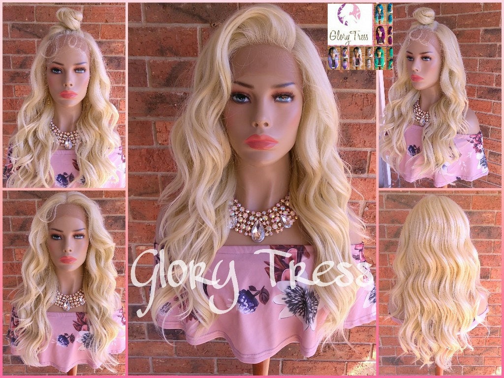 On Sale // Lange Glamouröse Gewellte Lace Front Perücke, 100% Menschliche Mischung, Platinblonde Freie Scheitel, Glory Tress //Angel On Sale // Lange Glamouröse Gewellte Lace Front Perücke, 100% Menschliche Mischung, Platinblonde Freie Scheitel, Glory Tress //Angel von Etsy - GloryTress