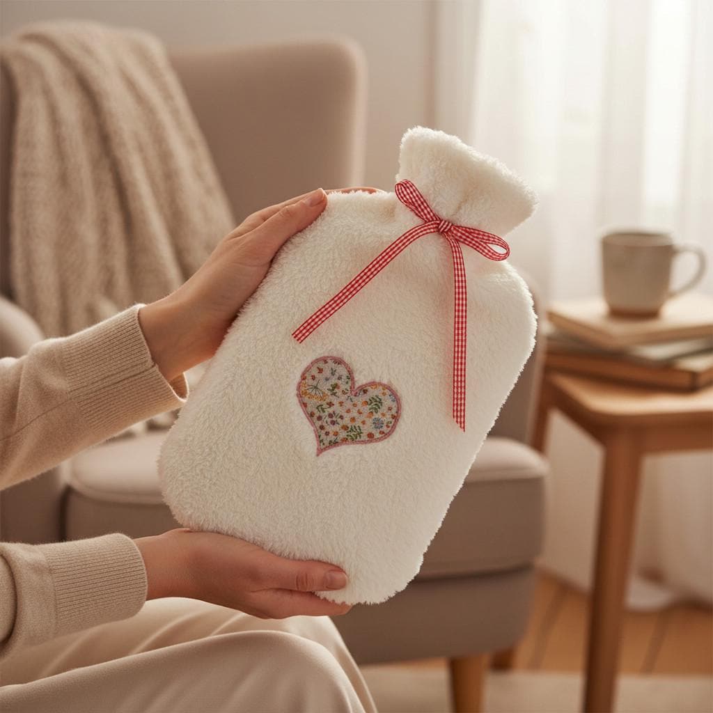 Wärmflasche Mit Fleece Bezug & Herz Stickerei Wärmflasche Mit Fleece Bezug & Herz Stickerei von Etsy - Glueckspilzig