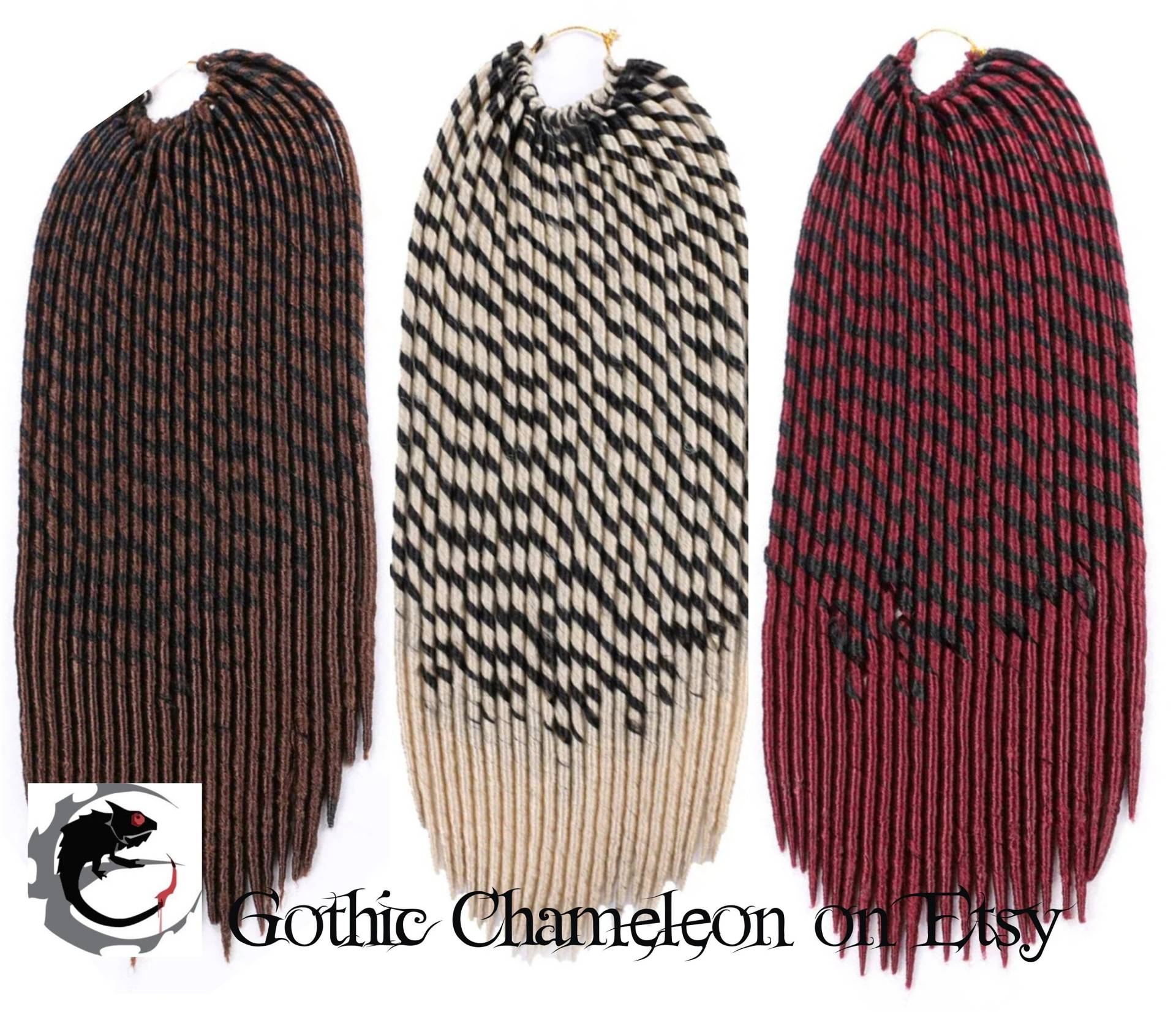 Se Single Ended Candy Cane Dreads 18 Inch Lang Made To Order von Etsy - GothicChameleon