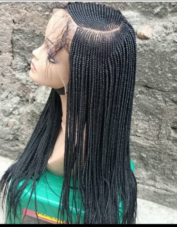 Geflochtene Perücke, Ghana Geflochtene Perücke Auf Frontal, Cornrow Zopf-Spitzen-Perücke, Spitze Ghana-Weben Cornrows von Etsy - GozellasCreations