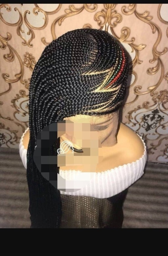 Geflochtene Perücke, Ghana Geflochtene Schwarze Frauen Zöpfe, Volle Spitze Cornrow Limonade Twist von Etsy - GozellasCreations