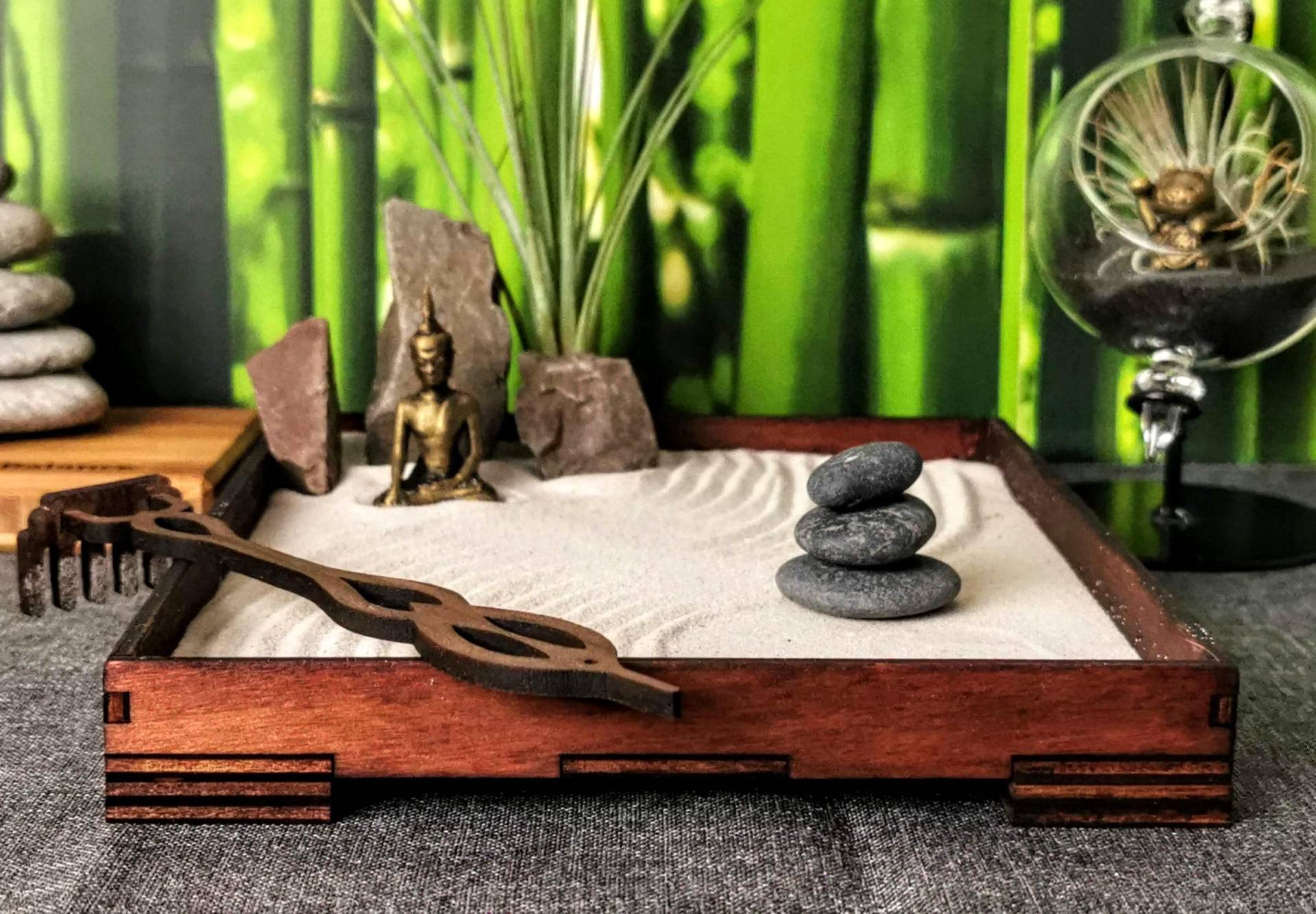 Handgefertigtes Zengarten -Set Mit Buddha-/ Ganesha-Figur Harke Feng Shui Meditation Nachhaltig & Umweltfreundlich Diy-Set von Etsy - GreenUpDeco