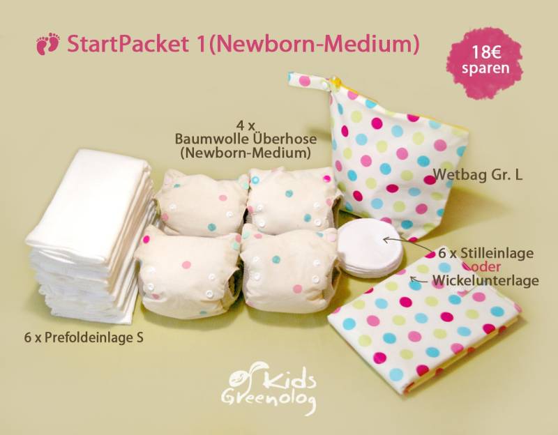 Stoffwindel Startpacket 1 Für Newborn-Medium/Large, Cloth Diaper For Newborn-Medium/Large von Etsy - Greenolog