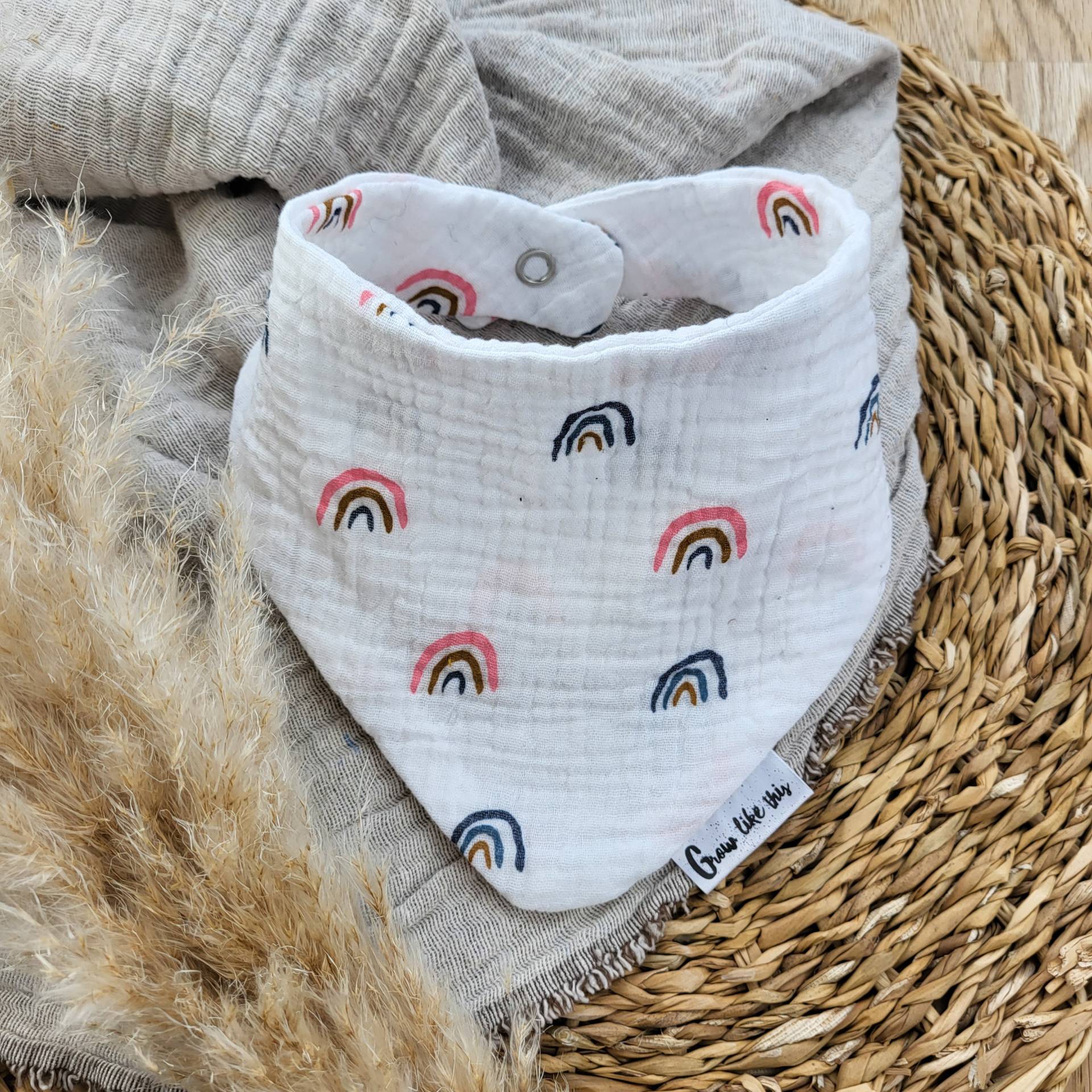 Babyhalstuch, Dreieckstuch Rosa Regenbogen , Musselintuch Baby, Lätzchen von Etsy - GrowlikethisShop