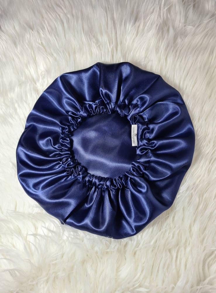 Navy Wendbare Satin Haarhaube |Satin Elastisch, Schlafmütze Mütze, Kopftuch. Nachtschlaf, Schützende Frisur von Etsy - HTCollections