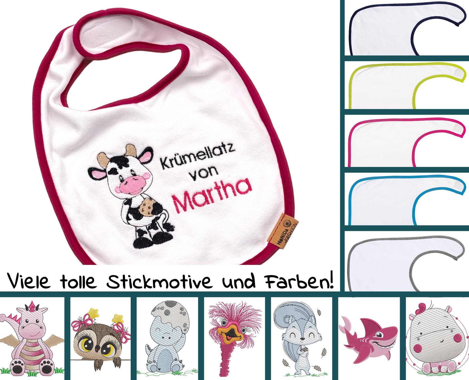 Baby Lätzchen Bestickt Spucktuch Kleinkind Sabberlatz Personalisiert von Etsy - HaNiDaFASHION