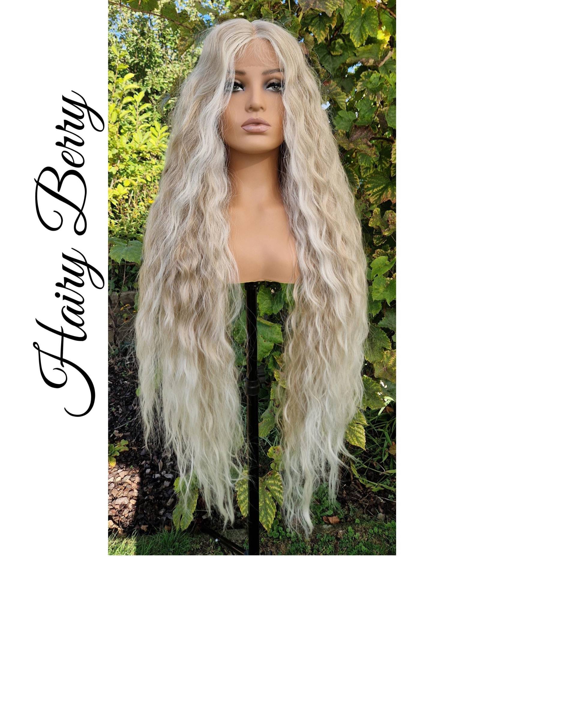 42-Zoll, Lace Front Perücke, Ziehen Sie Königin Platin Blonde Cosplay Perücken Für Schwarze Frauen, Weiße Lange Perücke von Etsy - HairyBerrysWigs