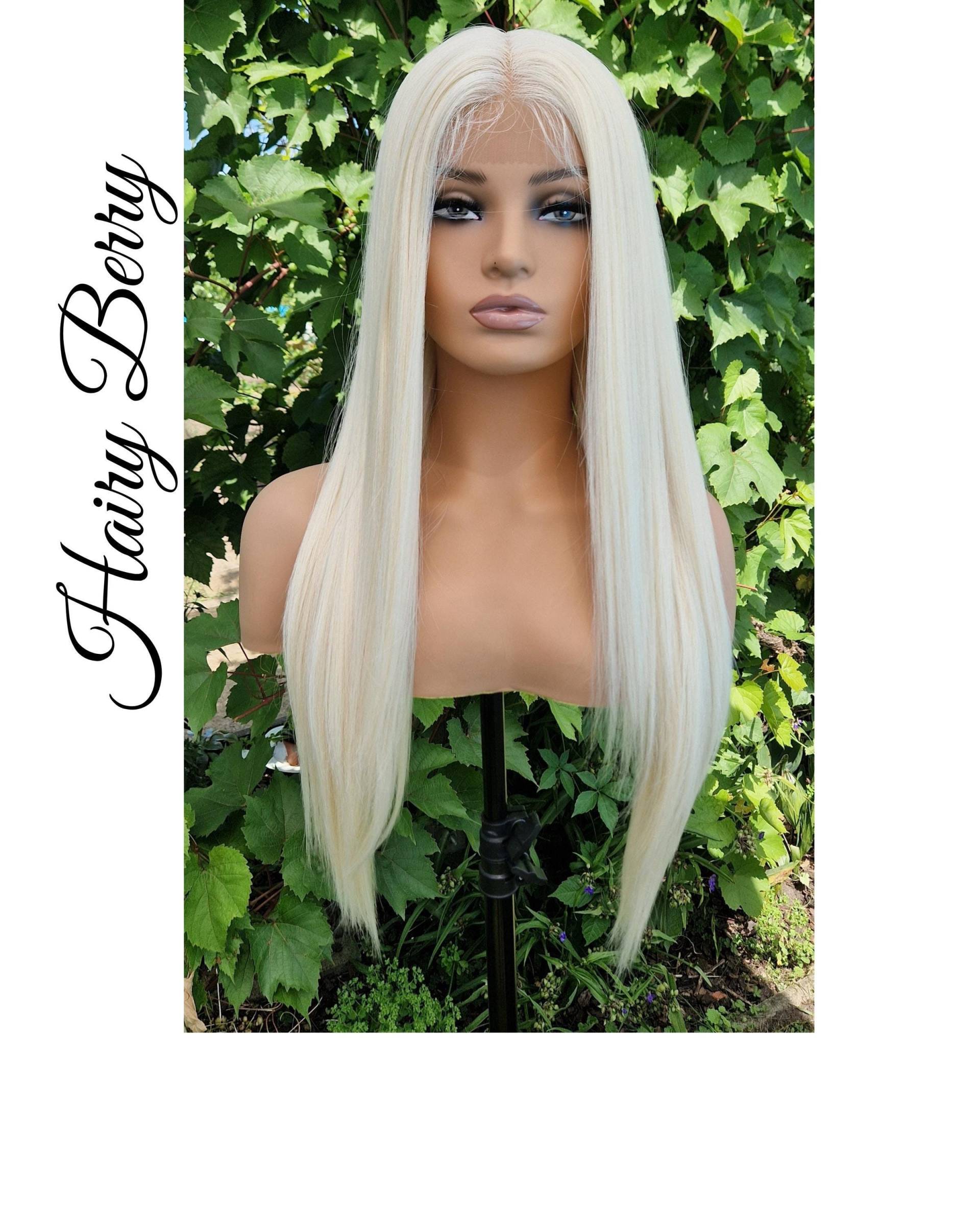 Lace Front Perücke, Drag Queen Perücke, Perücken Für Frauen, Cosplay Platinblonde Schwarze Weiße Lange Perücke von Etsy - HairyBerrysWigs