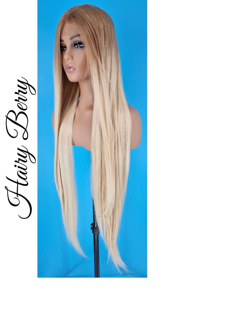 Rapunzel, Lace Front Perücke, Ziehen Perücken Für Frauen, Ombre Blonde Schwarze Weiße Lange Perücke von Etsy - HairyBerrysWigs