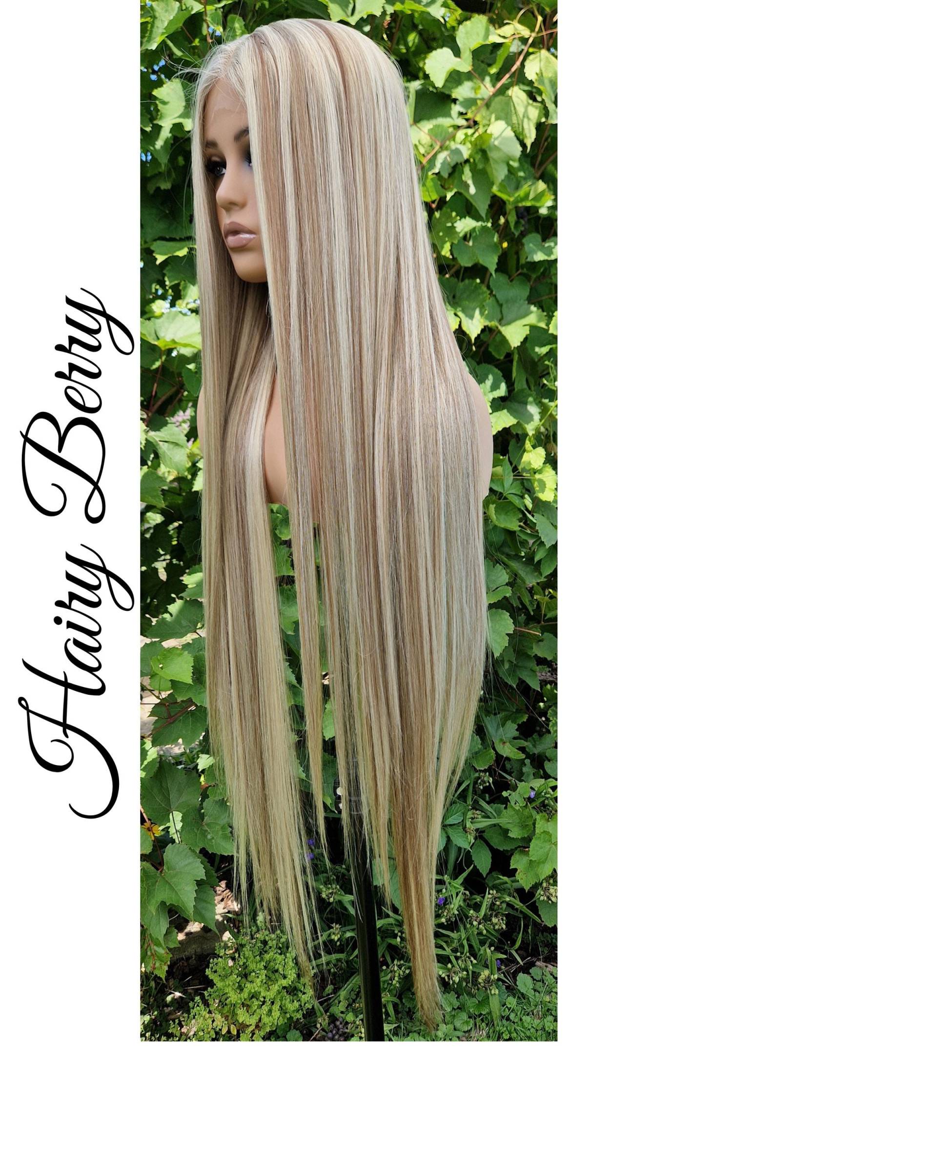 Rapunzel, Parapiece Perücke, Lace Front Glücksknopfperücke, Calic Ziehen Sie Cosplay Platinblonde Ombre Blonde Perücke von Etsy - HairyBerrysWigs