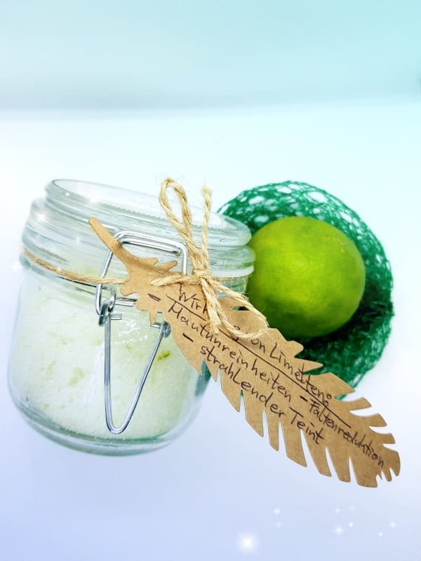 Limetten Zucker Peeling Scrub Öko Vegan Bio von Etsy - Handgeschick