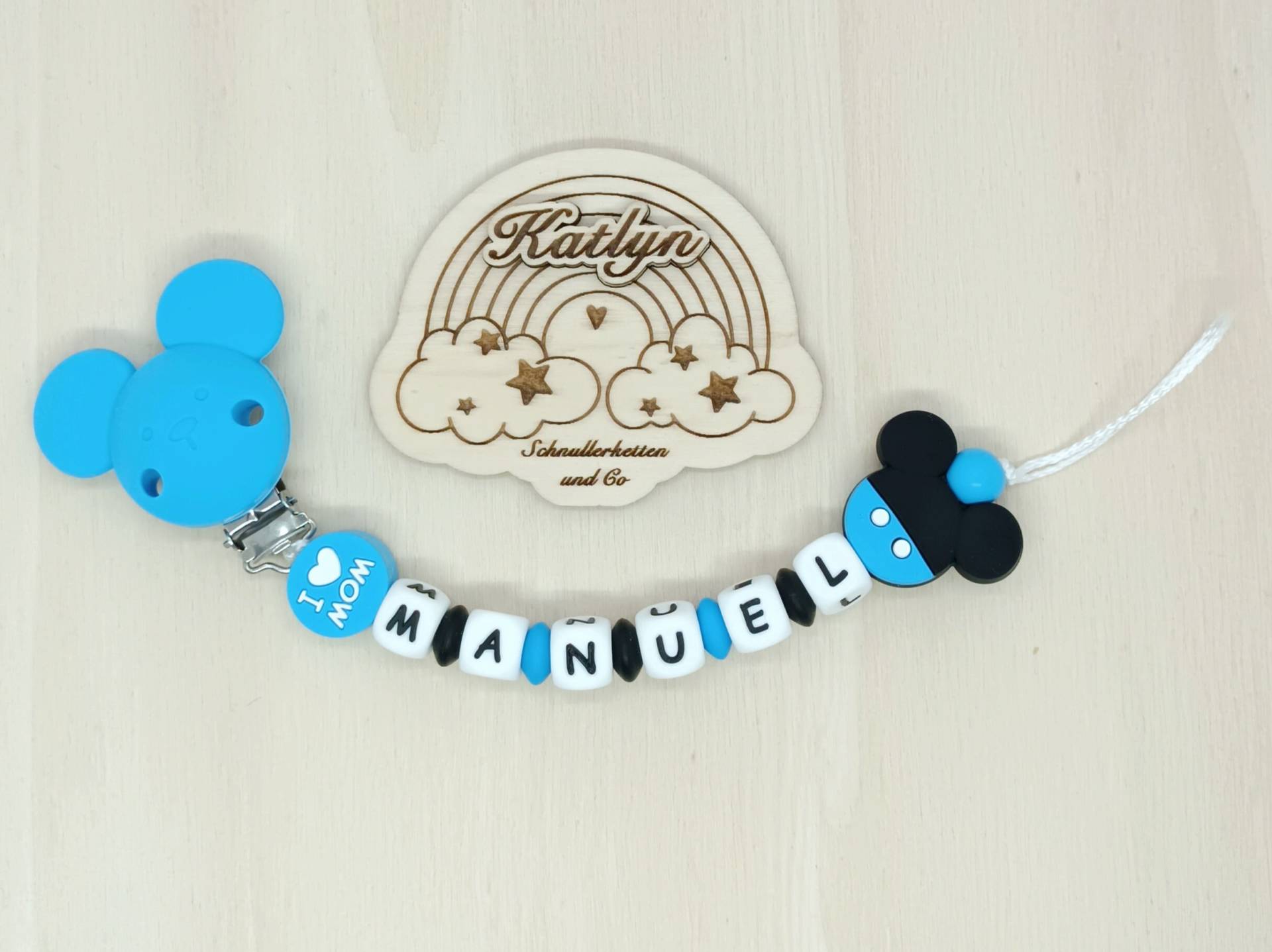 Schnullerkette Mit Namen Maus Aus Silikon + Adaptor Gratis von Etsy - Handmadekatlyn