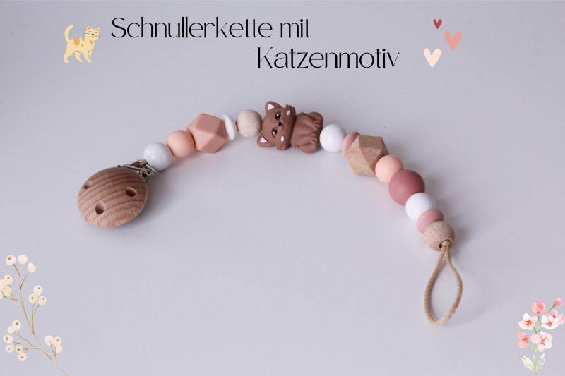 Schnullerkette Mit Katzenmotiv von Etsy - HannaHerzgemacht