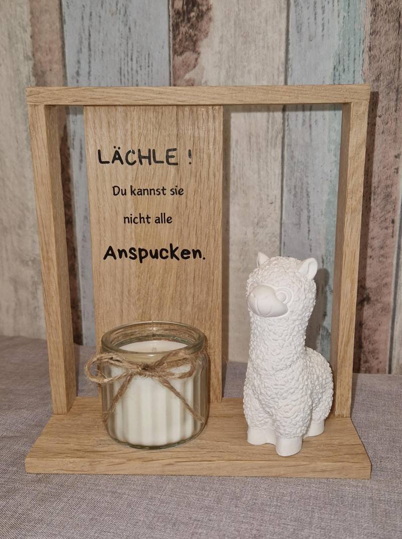 Geschenk Lama Alpaka Dekoration Mit Kerze Tischdekoration Büro Schreibtisch Geldgeschenk von Etsy - HarmonyHandmadeWaren