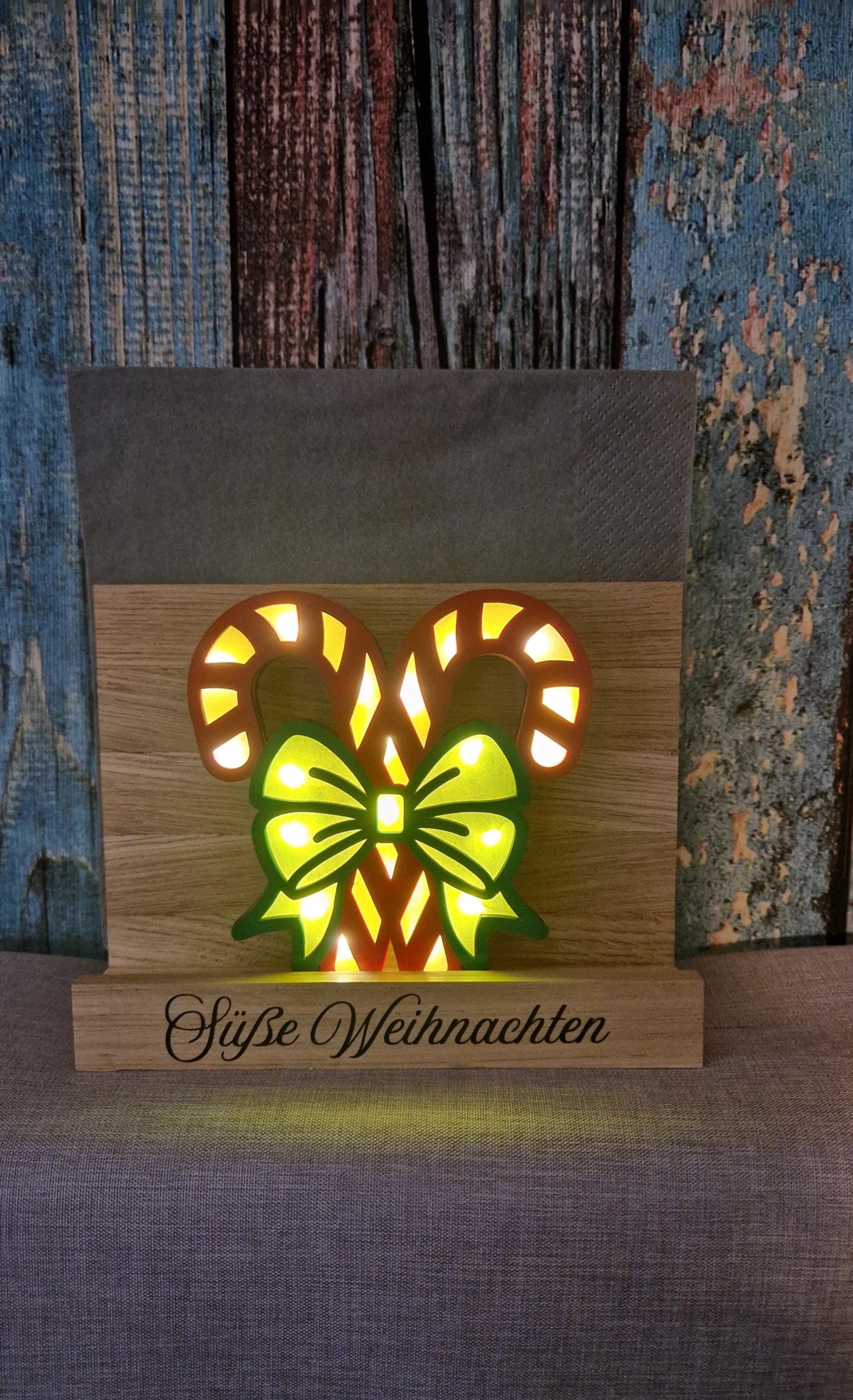 Serviettenhalter Weihnachten Holz Mit Led - Zuckerstangen Schleife Tischdeko Festlich Geschenkidee Beleuchtung Advent Winterdeko Serviettenhalter Weihnachten Holz Mit Led - Zuckerstangen Schleife Tischdeko Festlich Geschenkidee Beleuchtung Advent Winterdeko von Etsy - HarmonyHandmadeWaren