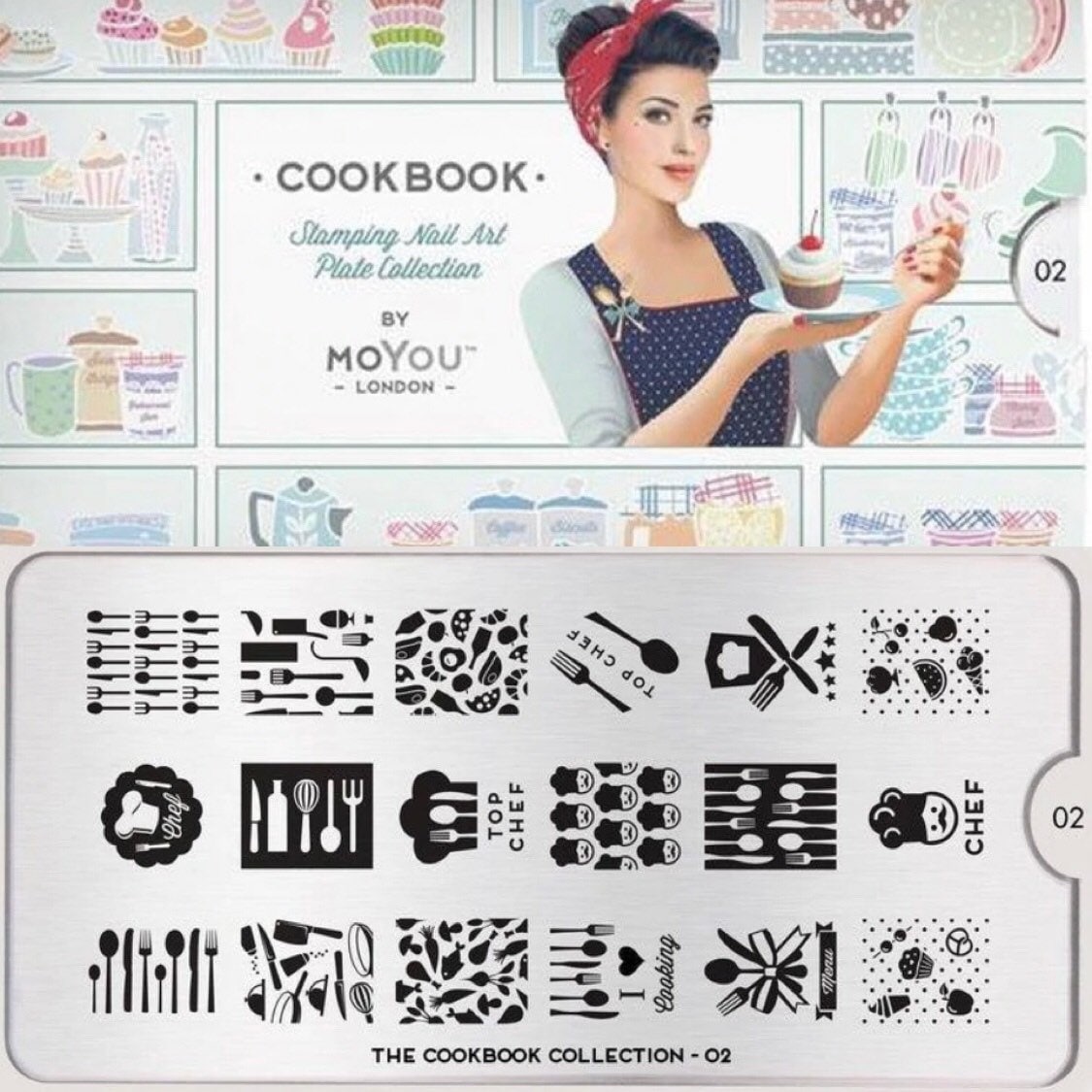 Moyou London Stempelteller - Kochbuch 02 Gabellöffel Messer Kochhut Küche Kochen von Etsy - HellCatNails