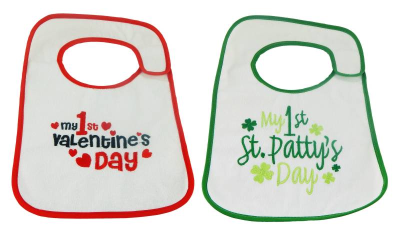 Babys Erster Valentinstag & St. Patricks Tag Lätzchen Set - 2Pk von Etsy - HelloBabyWonder