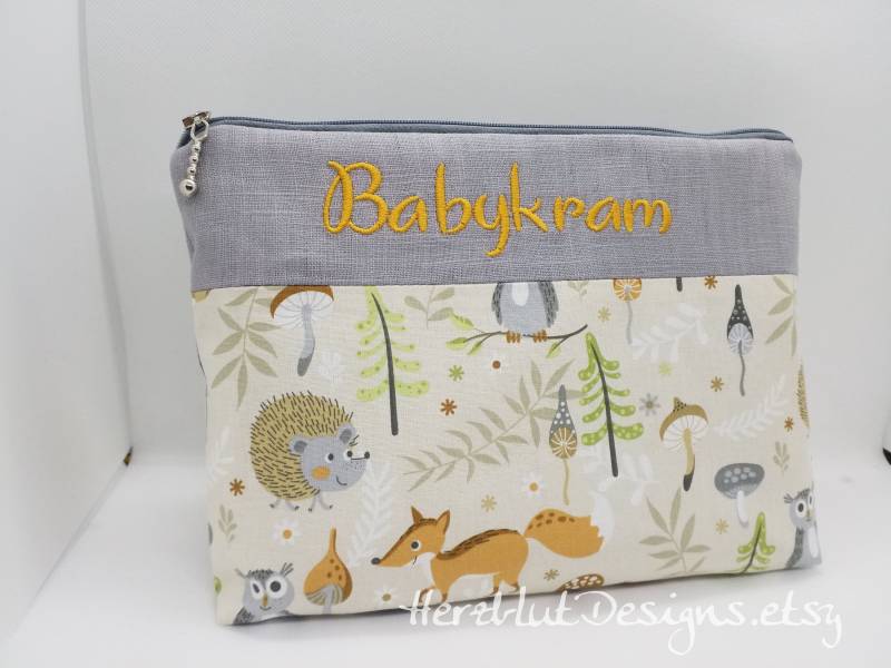 Babykram Gr.l Windeltasche Waldtiere von Etsy - HerzblutDesigns