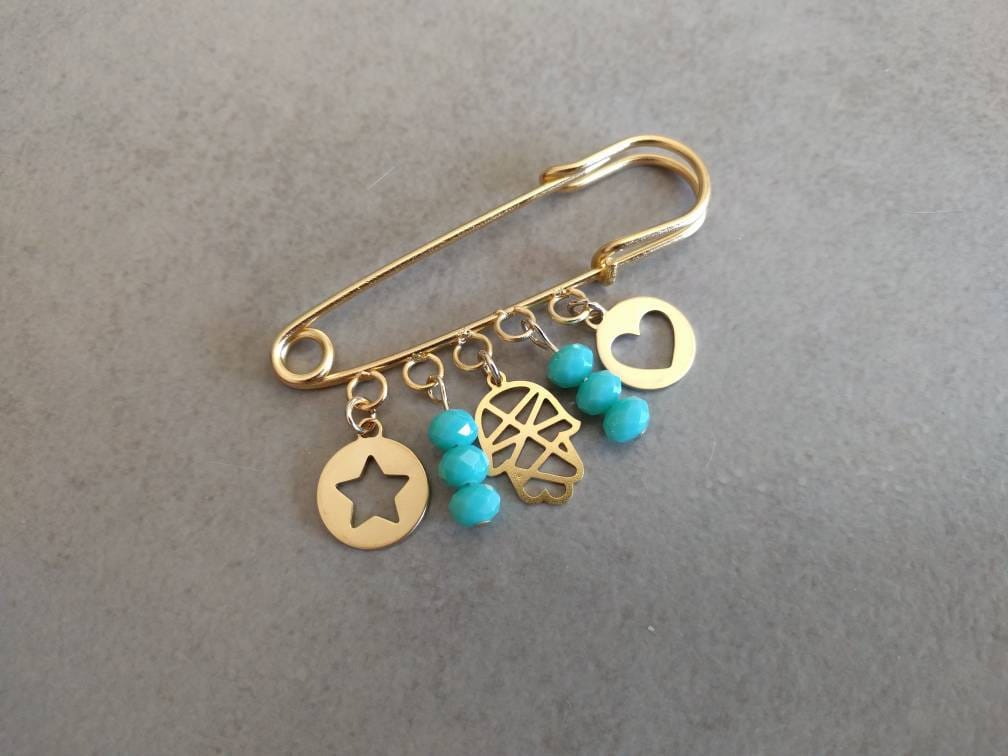 Baby Pin, Kinderwagen Pin Hamsa, Baumeln Schützender Hamsa Charm, Charms, Baby-Dusche-Geschenk, Geschenk Baby Pin, Kinderwagen Pin Hamsa, Baumeln Schützender Hamsa Charm, Charms, Baby-Dusche-Geschenk, Geschenk von Etsy - HilaAssaJewelry