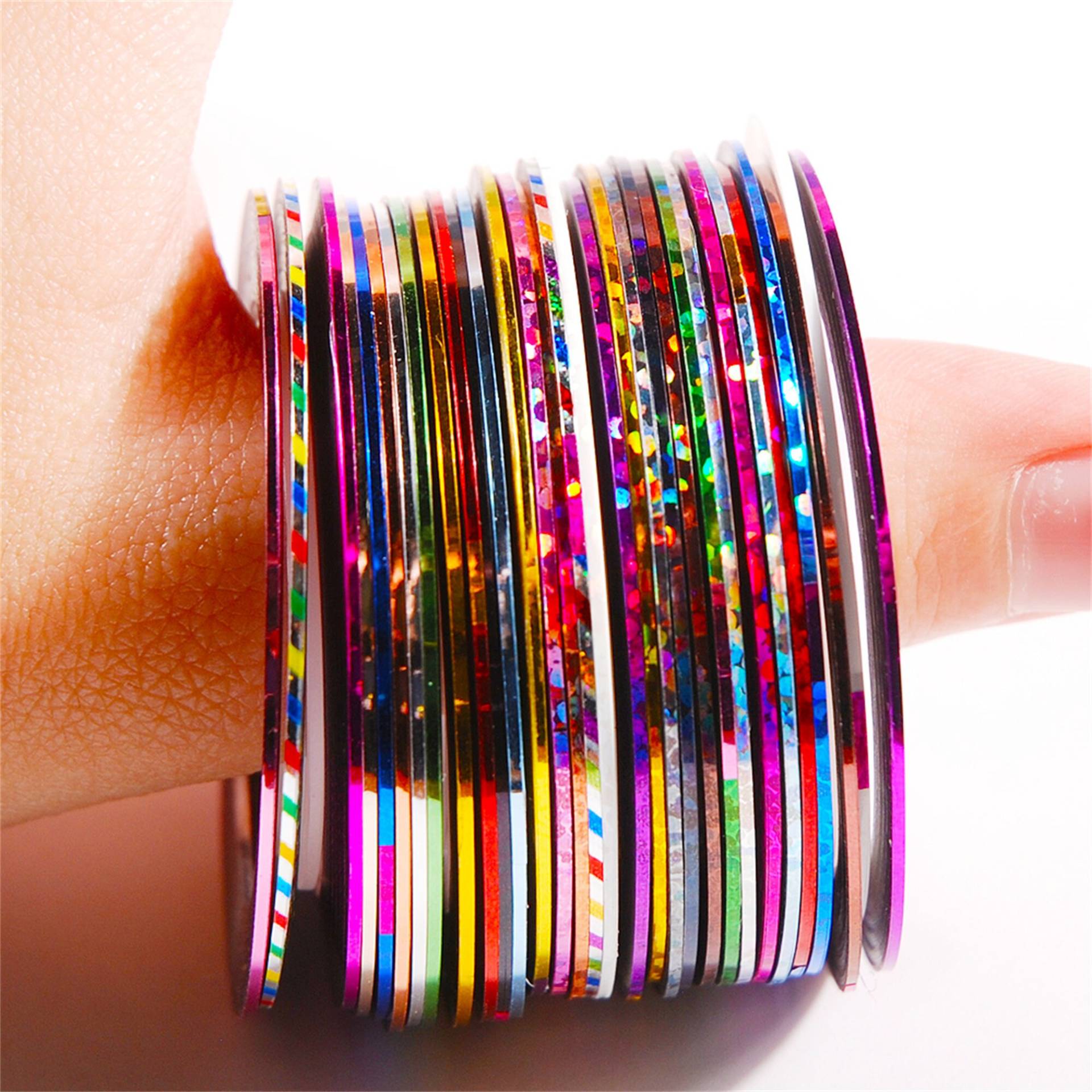 1mm-2mm-3mm 31 Rollen Bunte Nagel Linie Tape Metallic Glanz Nail Art Tipps Dekoration Selbstklebende Aufkleber Bänder von Etsy - HisenleeDIY