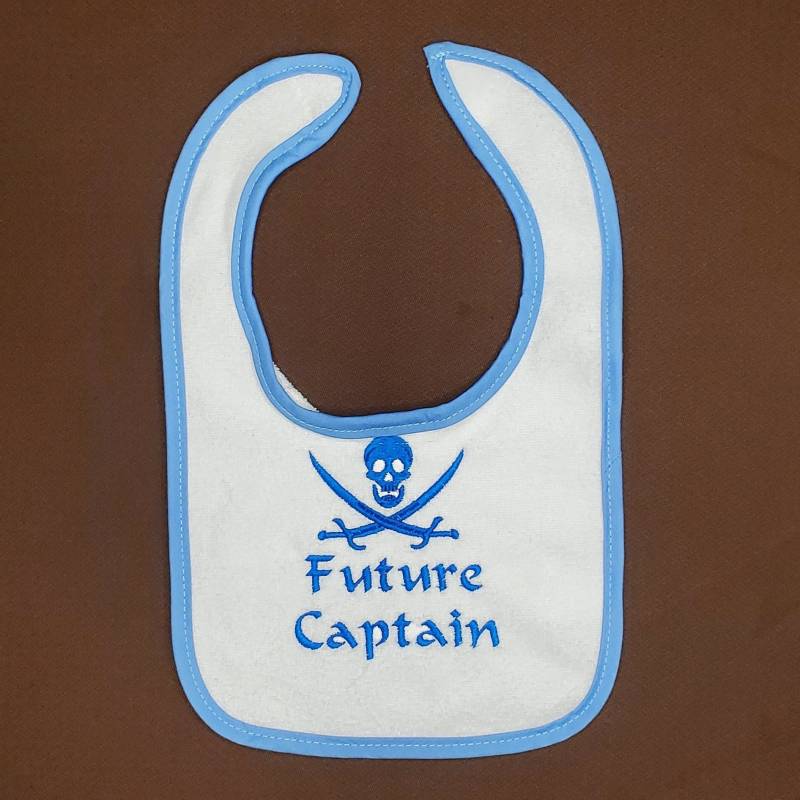 Baby Lätzchen - Weißer Pirat "Future Captain" Jack Rackham von Etsy - Hobbidashery