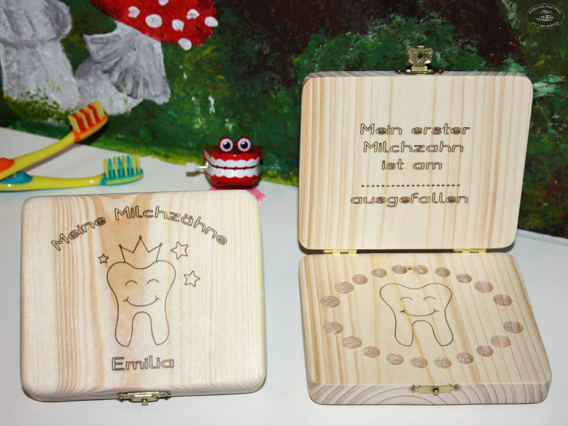 Milchzahnbox Aus Holz, Personalisiert/Milchzahndose Holz Zahndose Zahnbox Holzbox Zähne, Geschenk Zahnfee, Box Für Kinderzähne von Etsy - HuebschesAusHolz