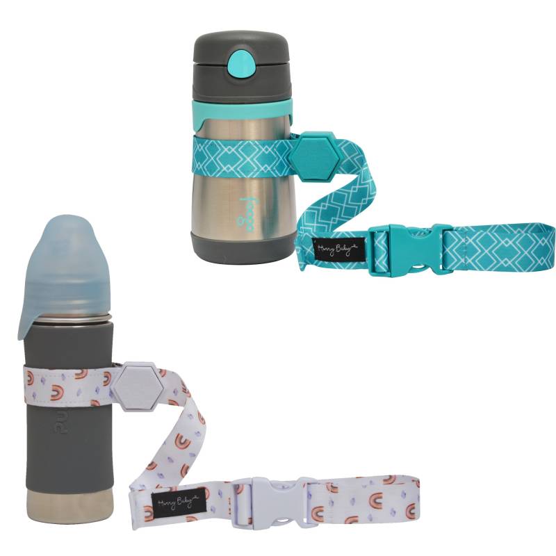 Hunny Baby Schnabelgurt Für Babyflasche | Toy Strap 2 Pack Snack Cup Leine Mit Gummi-Griff Kinderwagen Hochstuhl Tether Teal/Rain von Etsy - HunnyBabyCo