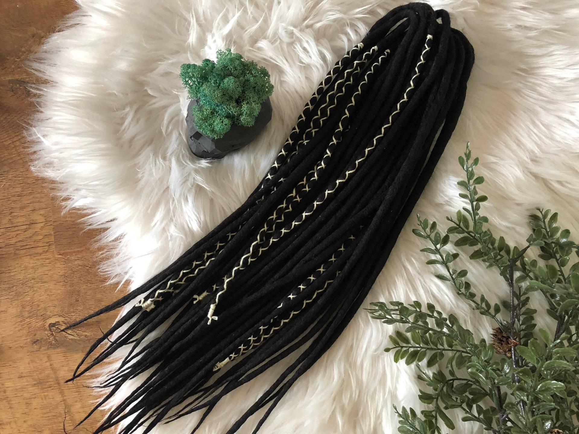 Wolldreadlocks Schwarz Double Ended Oder Single Weich Fake Merino Dreadlocks Set Geschenkgeschenk von Etsy - HyggeDreads