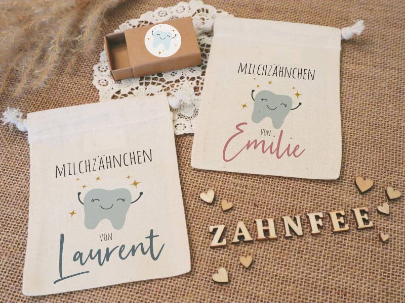 Aufbewahrung Für Milchzähne | Beutel Mit Namen Geschenk Zahnfee Milchzahn Schachtel von Etsy - Ideeschmiede