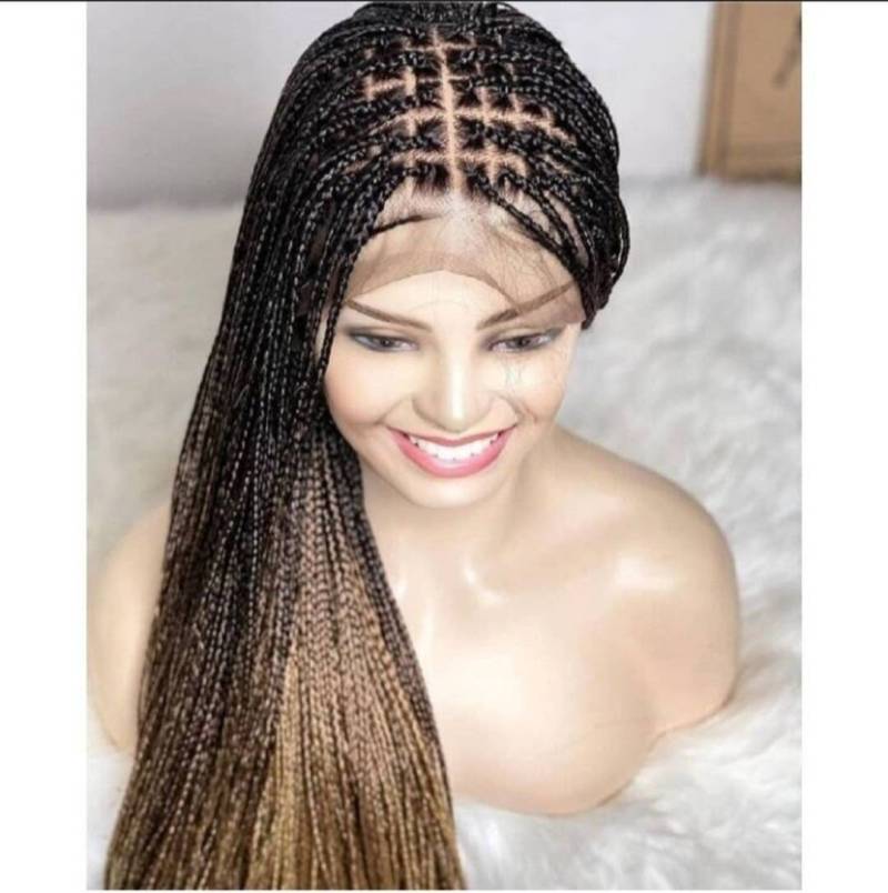 3 Farben Ombre Human Hair Knotless Full Lace Geflochtene Perücke, Box Zöpfe Perücken Für Schwarze Frauen, Conrow Perücke. 40Inches Geflochtene von Etsy - IjUltimateHair