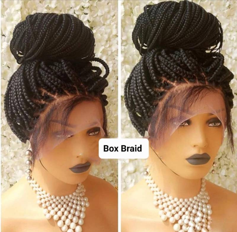 Echthaar Knotenlose Volle Spitze Geflochtene Perücke, Perücken Für Schwarze Frauen, Box Geflochtene Lace Frontal Braid. Cornrow Perücke von Etsy - IjUltimateHair