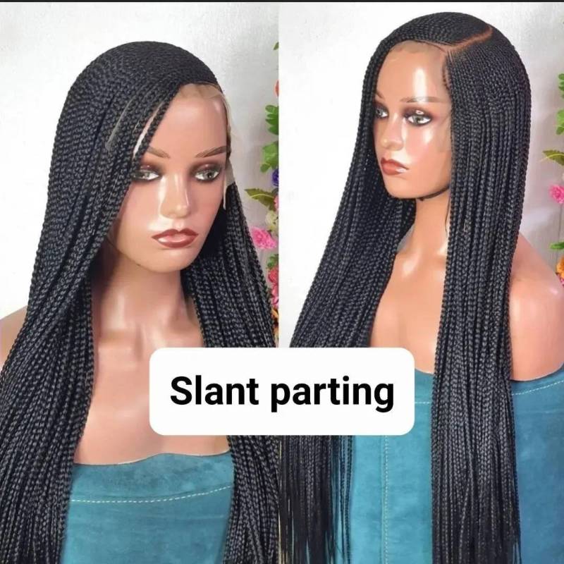 Handgemachte Schräge Parting Frontal Geflochtene Perücke, Cornrow Geflochtene Perücke. Ghana Weben. Flechtperücken Für Schwarze Frauen. Box Zopf von Etsy - IjUltimateHair