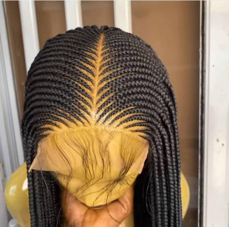 Handgemachte Volle Spitze Und Frontal Cornrow Geflochtene Perücke. Ghana-Perücken Für Schwarze Frauen. Box Braid Perücke von Etsy - IjUltimateHair