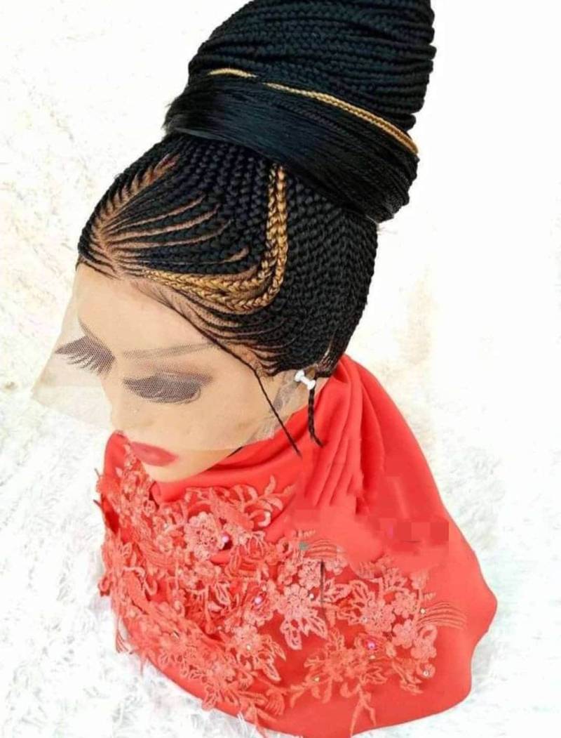 Updo Full Lace Cornrow Geflochtene Perücke, Perücken. Zopf Spitze Perücke. Geflochtene Perücke Aus Ghana von Etsy - IjUltimateHair