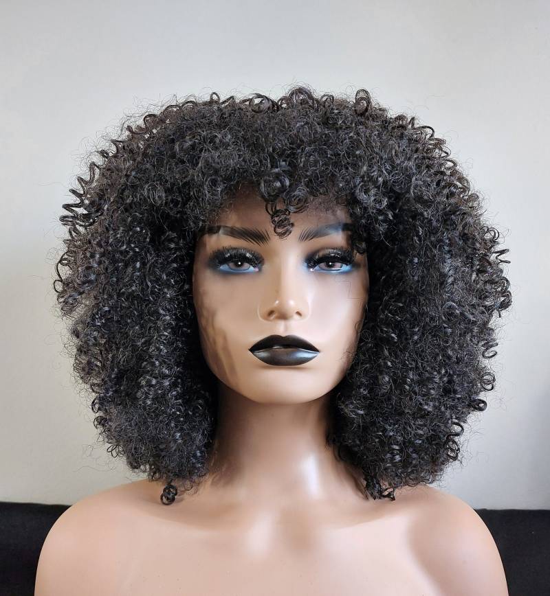 Imperfekter Engel Premium Quality Synthetic Afro Texture Perücke Stil "'laura'' Farbe 1B Natiral Black von Etsy - ImperfectAngelUK